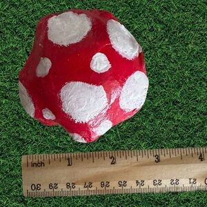 Handmade Clay Ceramic Mushroom Cap Trinket Tray Jewelry Holder Dish Painted Home